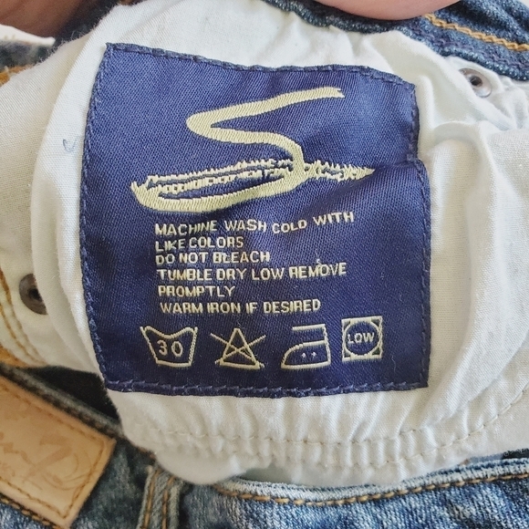 7030 * Seven7 Crop Embroidered Pocket Jeans Medium Wash Denim Size 28 - Picture 4 of 11